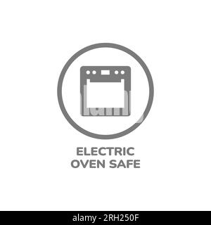 Étiquette vectorielle circulaire de sécurité pour four électrique. Autocollant pour casseroles, poêles et plats. Illustration de Vecteur