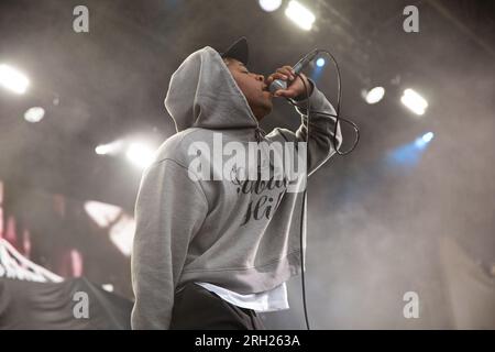 Halifax, Royaume-Uni. 12 août 2023. Kenny Hoopla se produit en direct au Pierce hall halifax uk 12 août 2023 Credit : Christopher Ryan/Alamy Live News Banque D'Images