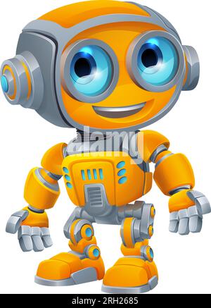 Robot Mascot Cartoon Cute Fun Alien Character Man Illustration de Vecteur