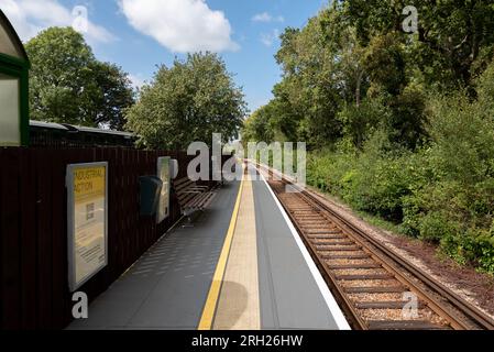 Quai de la gare de Smallbrook sur l'île de Wight. Relie ici au chemin de fer à vapeur de l'île. Août 2023 Banque D'Images