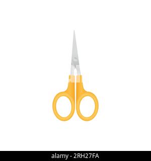 Ciseaux pour enfants avec poignées en plastique jaune. Illustration vectorielle de Scissor. Illustration de Vecteur