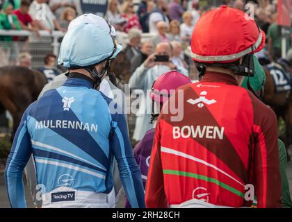 Hippodrome de Chepstow - Cabinet des clowns - Racing League 2023 Banque D'Images