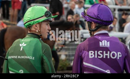 Hippodrome de Chepstow - Cabinet des clowns - Racing League 2023 Banque D'Images