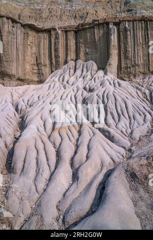 Des formations fascinantes connues sous le nom de concrétions de boulets de canon dans l’unité nord du parc national Theodore Roosevelt Banque D'Images
