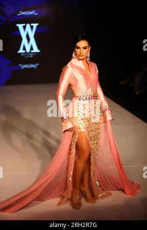 Valence, Carabobo, Venezuela. 12 août 2023. 12 août 2023. Présentation presse du concours de beauté Mme Universo Veneuela. Fabriqué dans les installations de l'hôtel Hesperia à Valence. Photo : Juan Carlos Hernandez (image de crédit : © Juan Carlos Hernandez/ZUMA Press Wire) USAGE ÉDITORIAL SEULEMENT! Non destiné à UN USAGE commercial ! Banque D'Images