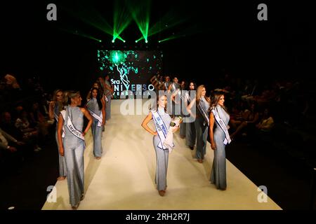 Valence, Carabobo, Venezuela. 12 août 2023. 12 août 2023. Présentation presse du concours de beauté Mme Universo Veneuela. Fabriqué dans les installations de l'hôtel Hesperia à Valence. Photo : Juan Carlos Hernandez (image de crédit : © Juan Carlos Hernandez/ZUMA Press Wire) USAGE ÉDITORIAL SEULEMENT! Non destiné à UN USAGE commercial ! Banque D'Images