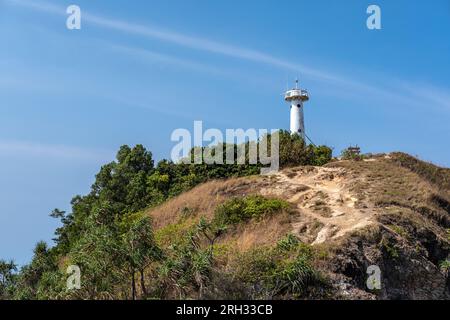 Phare sur Koh Lanta. Parc national de Mu Ko Lanta, Krabi , Thaïlande. Banque D'Images