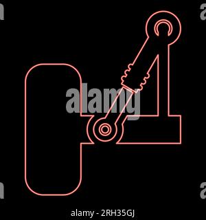 Suspension au néon dans la voiture de couleur rouge illustration vectorielle image lumière de style plat Illustration de Vecteur