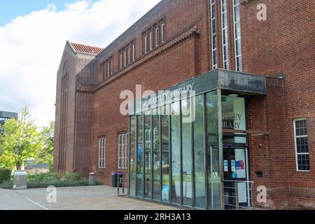 Southampton, Royaume-Uni - 6 août 2023:- la bibliothèque principale de l'Université de Southampton, la Hartley Library Banque D'Images