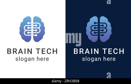 Brain Tech logo Design Logotype Smart Tech Illustration de Vecteur