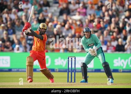 Moeen Ali de Birmingham Phoenix lors du Hundred Match à Edgbaston, Birmingham. Date de la photo : dimanche 13 août 2023. Banque D'Images