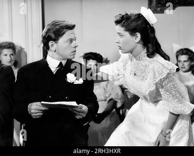 Mickey Rooney, Gloria DeHaven, sur le tournage du film, 'vacances d'été', MGM, 1948 Banque D'Images