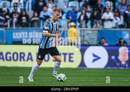 Porto Alegre, Brésil. 13 août 2023. RS - PORTO ALEGRE - 08/13/2023 - BRAZILEIRO A 2023, GREMIO X FLUMINENSE - Ronald joueur de Gremio lors d'un match contre Fluminense au stade Arena do Gremio pour le championnat brésilien A 2023. Photo : Maxi Franzoi/AGIF/Sipa USA crédit : SIPA USA/Alamy Live News Banque D'Images