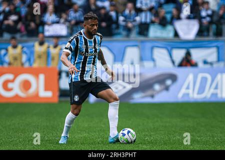 Porto Alegre, Brésil. 13 août 2023. RS - PORTO ALEGRE - 08/13/2023 - BRASILEIRO A 2023, GREMIO X FLUMINENSE - joueur de Gremio Reinaldo lors d'un match contre Fluminense au stade Arena do Gremio pour le championnat brésilien A 2023. Photo : Maxi Franzoi/AGIF/Sipa USA crédit : SIPA USA/Alamy Live News Banque D'Images