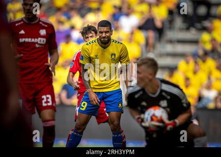 Broendby, Danemark. 13 août 2023. OHI Omoijuanfo (9) de Broendby IF vu lors du 3F Superliga match entre Broendby IF et Lyngby BK au Broendby Stadion à Broendby. (Crédit photo : Gonzales photo/Alamy Live News Banque D'Images