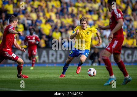 Broendby, Danemark. 13 août 2023. Nicolai Vallys (7) de Broendby IF vu lors du 3F Superliga match entre Broendby IF et Lyngby BK au Broendby Stadion à Broendby. (Crédit photo : Gonzales photo/Alamy Live News Banque D'Images