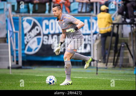 Porto Alegre, Brésil. 13 août 2023. Arena do Gremio Fabio do Fluminense, lors du match entre Gremio et Fluminense, pour la 19e manche du Championnat brésilien 2023, à Arena do Gremio, ce dimanche 13. 30761 (Richard Ducker/SPP) crédit : SPP Sport Press photo. /Alamy Live News Banque D'Images