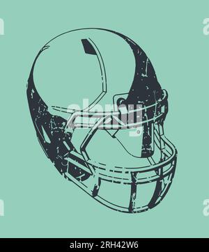 Illustration vectorielle stylisée d'un casque de football américain dans le style d'affiche rétro Illustration de Vecteur