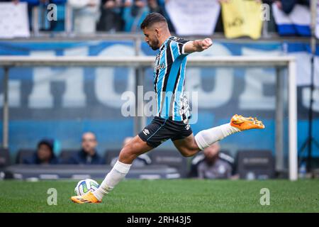 Porto Alegre, Brésil. 13 août 2023. Pepe de Gremio, lors du match entre Gremio et Fluminense, pour la série brésilienne A 2023, au stade Arena do Gremio, à Porto Alegre le 13 août. Photo : Richard Ducker/DiaEsportivo/Alamy Live News crédit : DiaEsportivo/Alamy Live News Banque D'Images