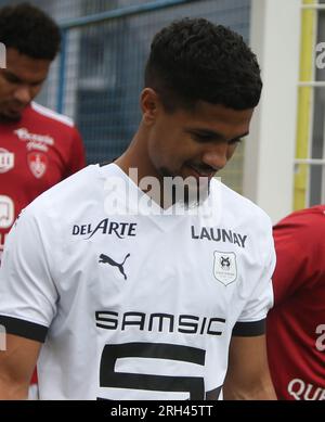 Ludovic Blas du Stade Rennais lors de l'ami 2023 entre le Stade Rennais et le Stade Brestois le 26 juillet 2023 au Stade du Clos Gastel à Dinan Lehon - photo Laurent Dairys / PANORAMIQUE Banque D'Images