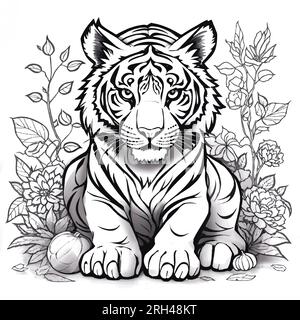 Illustration vectorielle graphique Tiger Art Illustration de Vecteur