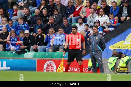 Windsor Park, Belfast, Irlande du Nord, Royaume-Uni. 13 Jul 2023. UEFA Europa Conference League Round One (première manche) – Linfield contre FK Vlaznia. Manager de Linfield, Manager de la Ligue irlandaise David Healy. Banque D'Images