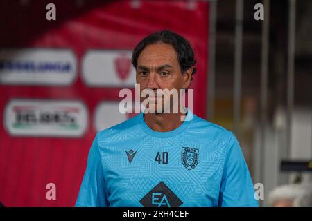 Monza, Italie. 13 août 2023. Alessandro Nesta (entraîneur-chef de l'AC Reggiana 1919) lors de la coupe d'Italie, Coppa Italia, match de football de 1e tour entre l'AC Monza et l'AC Reggiana 1919 le 13 août 2023 au stade U-Power de Monza, Italie - photo Morgese crédit : Alessio Morgese/E-Mage/Alamy Live News Banque D'Images