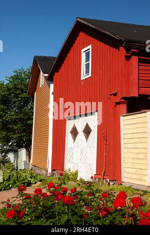 Maisons médiévales en bois à Porvoo en Finlande en Scandinavie en Europe Banque D'Images