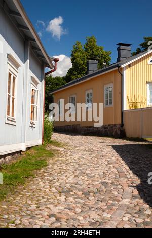 Maisons médiévales en bois à Porvoo en Finlande en Scandinavie en Europe Banque D'Images