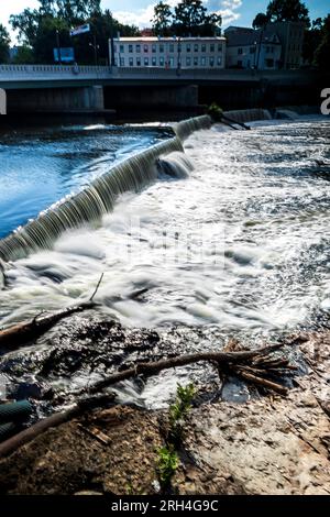 Paterson, New Jersey, États-Unis. 13 août 2023. Journée ensoleillée à Paterson Great Falls au parc national de Paterson. Crédit : Steve Mack/Alamy stock photo Banque D'Images