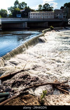 Paterson, New Jersey, États-Unis. 13 août 2023. Journée ensoleillée à Paterson Great Falls au parc national de Paterson. Crédit : Steve Mack/Alamy stock photo Banque D'Images