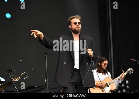 Le Père John Misty se produit pendant le jour 2 du Outside Lands Music Festival le samedi 12 août 2023 à San Francisco, en Californie. Photo : Casey Flanigan/imageSPACE Banque D'Images