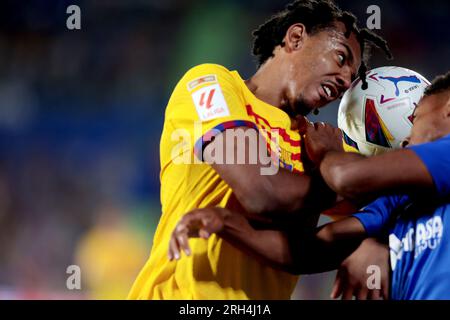 Getafe, Espagnol. 13 août 2023. Madrid Espagne ; 08.13.2023.- Getafe dessine 0-0 avec Barcelone dans un match de la Ligue espagnole de football le jour 01 qui a lieu au Colisée Alfonso Perez à la ville de Getafe, Madrid crédit : Juan Carlos Rojas/dpa/Alamy Live News Banque D'Images