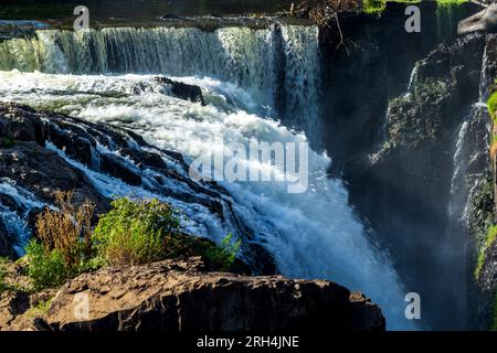 Paterson, New Jersey, États-Unis. 13 août 2023. Journée ensoleillée à Paterson Great Falls au parc national de Paterson. Crédit : Steve Mack/Alamy stock photo Banque D'Images