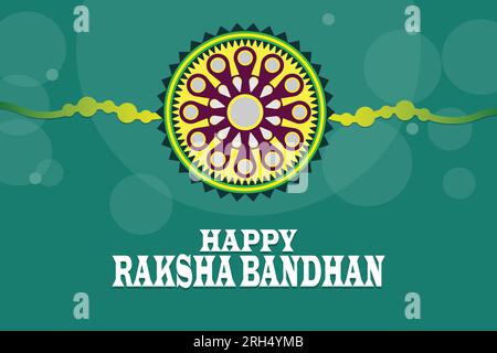 Happy Raksha Bandhan Background Design avec Creative Rakhi Vector Illustration - Indian Religious Festival Raksha Bandhan. Convient pour carte de voeux, Illustration de Vecteur