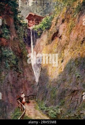 Shanklin Chine le ravin pittoresque sculpté par un petit ruisseau sur le côté sorth de la ville du livre ' l'île de Wight ' faisant partie de la série Beautiful Britain de Geraldine Edith Mitton, publié à Londres par Adam et Charles Black 1911 Banque D'Images