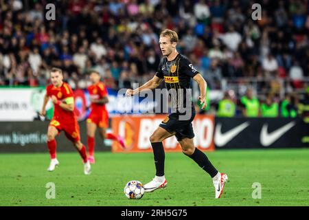 Bucarest, Roumanie. 10th, août 2023. Benjamin Nygren (9) du FC Nordsjaelland vu lors du match de qualification de l'UEFA Conference League entre le FCSB et le FC Nordsjaelland au Stadionul Steaua à Bucarest. (Crédit photo : Gonzales photo - Dejan Obretkovic). Banque D'Images