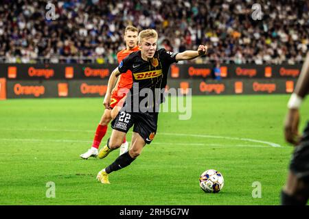 Bucarest, Roumanie. 10th, août 2023. Oliver Antman (22) du FC Nordsjaelland vu lors du match de qualification de l'UEFA Conference League entre le FCSB et le FC Nordsjaelland au Stadionul Steaua à Bucarest. (Crédit photo : Gonzales photo - Dejan Obretkovic). Banque D'Images
