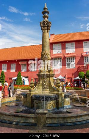 Fontaine commémorative Reine Victoria, Dutch Square, Malacca, Malaisie Banque D'Images