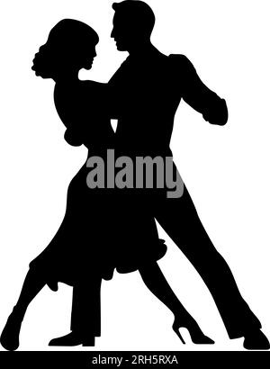 Silhouette dansante de couple. Illustration vectorielle Illustration de Vecteur