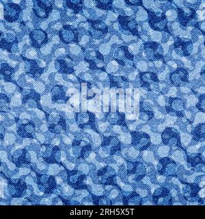 Motif sans couture abstrait. Répétition fond bleu denim fondu pour les impressions. Tissu jean de cercle de détresse délavé répété. Textile Chambray à pois fadew Illustration de Vecteur