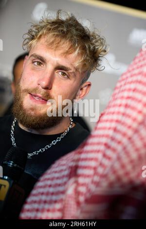 Célébrité YouTuber Jake Paul avant son combat avec Tommy Fury en Arabie Saoudite Banque D'Images