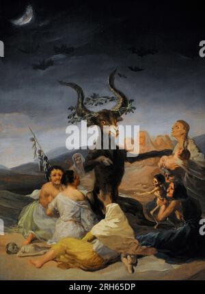 Francisco de Goya y Lucientes (1746-1828) Peintre espagnol. Le Sabbat des sorcières, 1797-1798. Détails. Musée Lazaro Galdiano, Madrid, Espagne. Banque D'Images