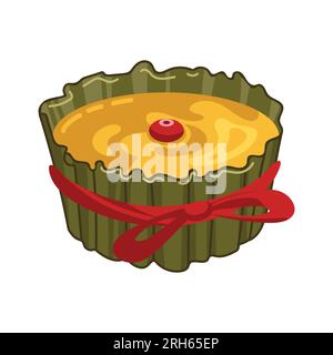 Nian Gao, gâteau de riz. Dessert traditionnel pour le nouvel an chinois. Nous vous souhaitons beaucoup de succès pour l'année à venir. Pour autocollants, affiches, cartes postales, elemen design Illustration de Vecteur