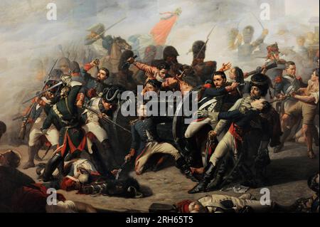 Luis Daoiz y Torres (1767-1808) Militaire espagnol. Mort de Daoiz et défense du parc Monteleon, 1862. Détails. Tableau de Manuel Castellano (1826-1880). Musée d'Histoire, Madrid, Espagne. Banque D'Images