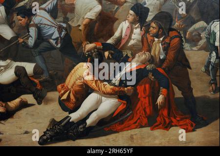 Pedro Velarde (1779-1808) Militaire espagnol. Décès de Velarde le 1808 mai 1864. Tableau de Manuel Castellano (1826-1880). Détails. Musée d'Histoire, Madrid, Espagne. Banque D'Images