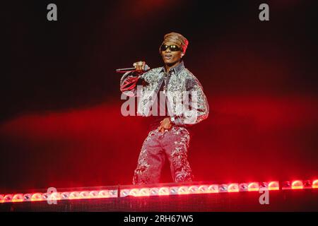 Gothenburg, Suède. 10th, août 2023. Le chanteur et auteur-compositeur nigérian Wizkid donne un concert live lors du festival de musique suédois Way Out West 2023 à Gothenburg. (Crédit photo : Gonzales photo - Tilman Jentzsch). Banque D'Images