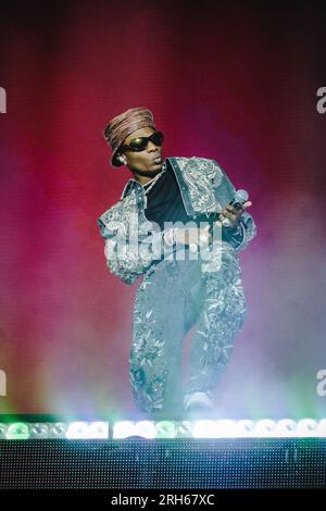 Gothenburg, Suède. 10th, août 2023. Le chanteur et auteur-compositeur nigérian Wizkid donne un concert live lors du festival de musique suédois Way Out West 2023 à Gothenburg. (Crédit photo : Gonzales photo - Tilman Jentzsch). Banque D'Images