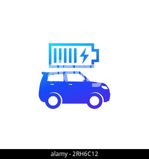 voiture chargeant une icône de batterie avec suv Illustration de Vecteur