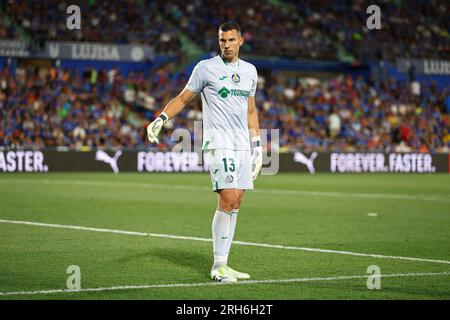 Getafe, Espagne. 13 août 2023. David Soria (Getafe) football/football : Espagnol 'LaLiga EA Sportss' Match entre Getafe CF 0-0 FC Barcelone au Colisée Alfonso Perez à Getafe, Espagne . Crédit : Mutsu Kawamori/AFLO/Alamy Live News Banque D'Images